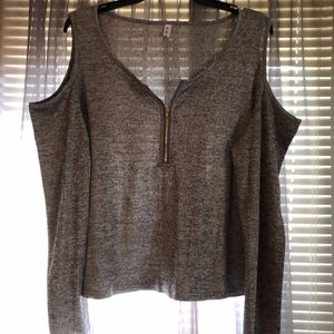 Grey Zippered Top